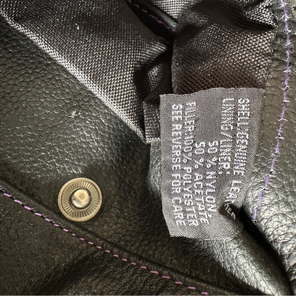 Leather vest with purple paisley liner - Picture 8 of 9